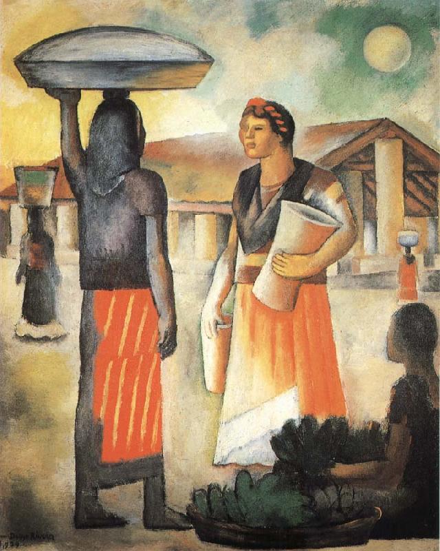 Diego Rivera Market oil painting picture